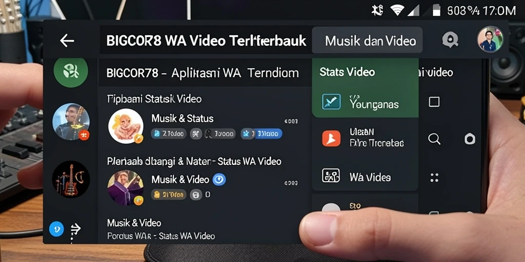 Tampilan antarmuka BIGCOR78 untuk status WA video yang menarik.
