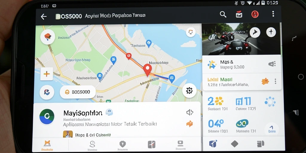 Tampilan antarmuka aplikasi BOS5000 untuk navigasi motor.