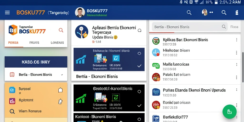 Tampilan antarmuka aplikasi BOSKU777 yang modern dan informatif.