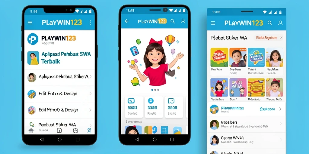 Antarmuka PLAYWIN123 untuk membuat stiker WA yang menarik.