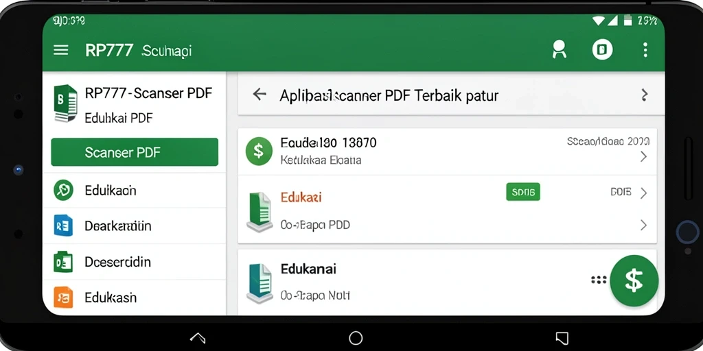 Antarmuka RP777 yang menampilkan fitur pemindaian PDF yang efisien.