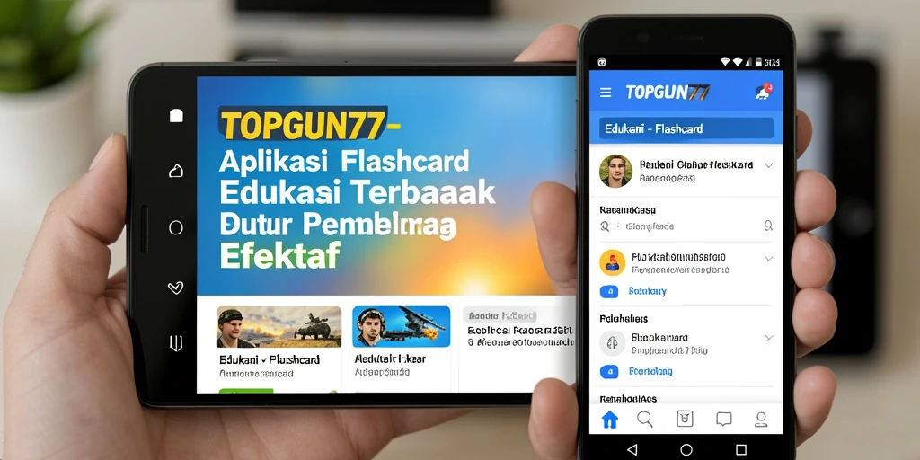 Tampilan antarmuka aplikasi Flashcard TOPGUN77 yang menarik dan interaktif.