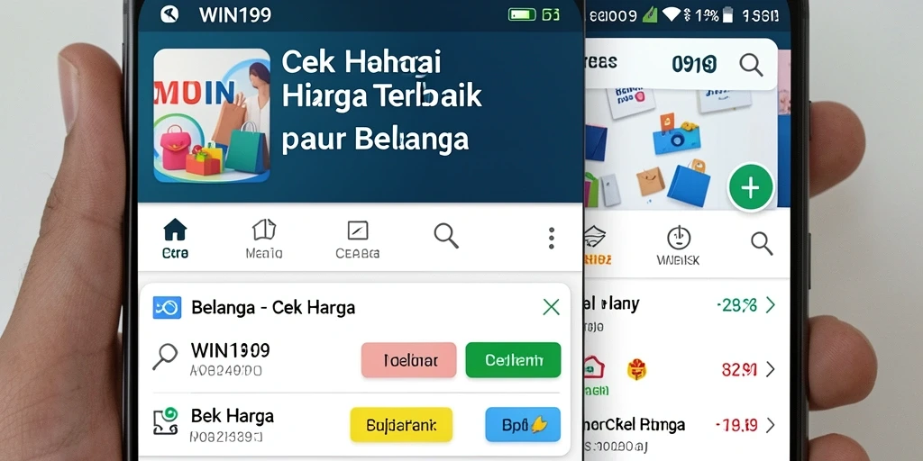 Tampilan antarmuka aplikasi WIN199 untuk cek harga.